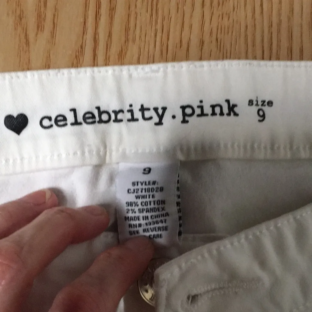 B16 Juniors Celebrity Pink Stretchy Skinny Jeans Cotton Soft White Size 9 - Image 5