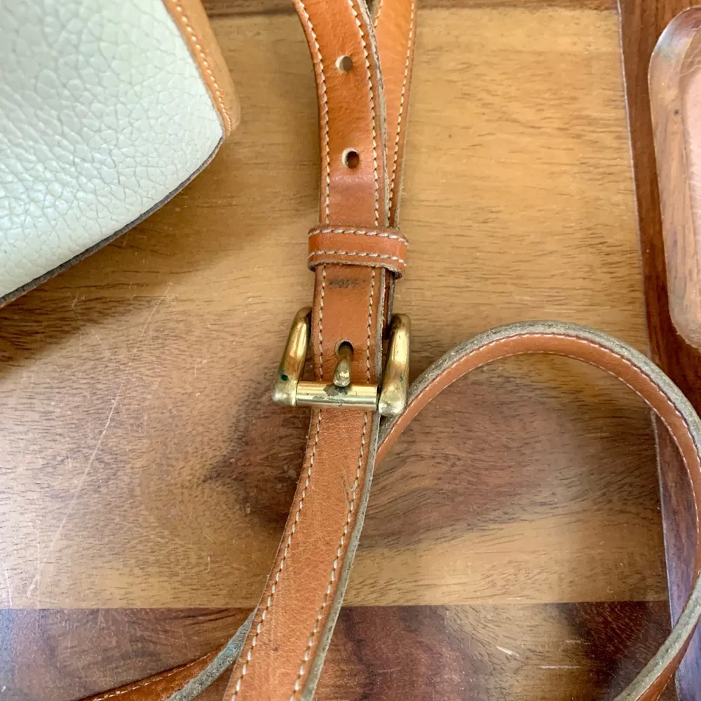 Vintage Dooney & Bourke Leather Brown & White Satchel - Image 12