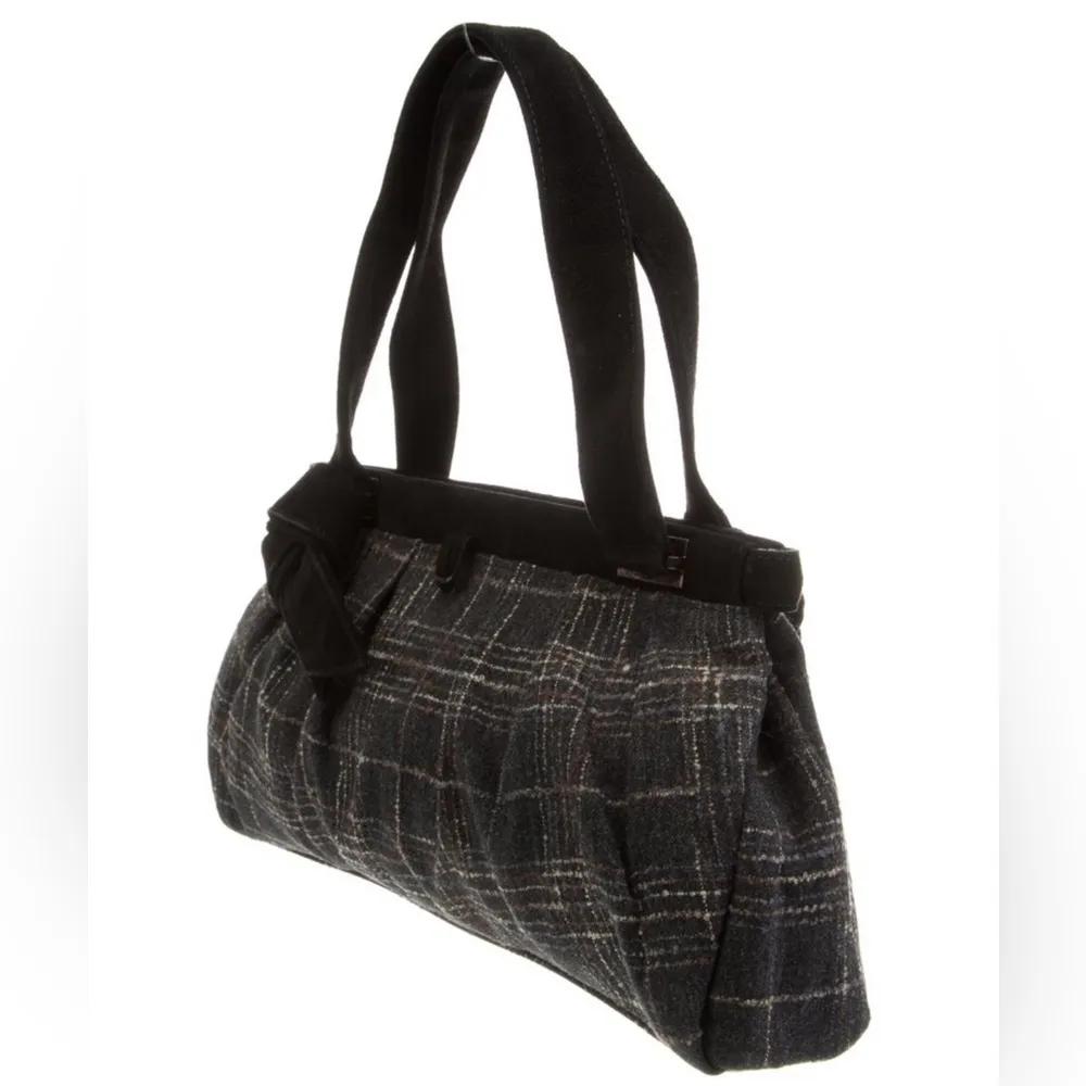 Vintage Rare Stewart Weitzman Made In Spain 100% Wool Shoulder Bag Authentic - Image 4