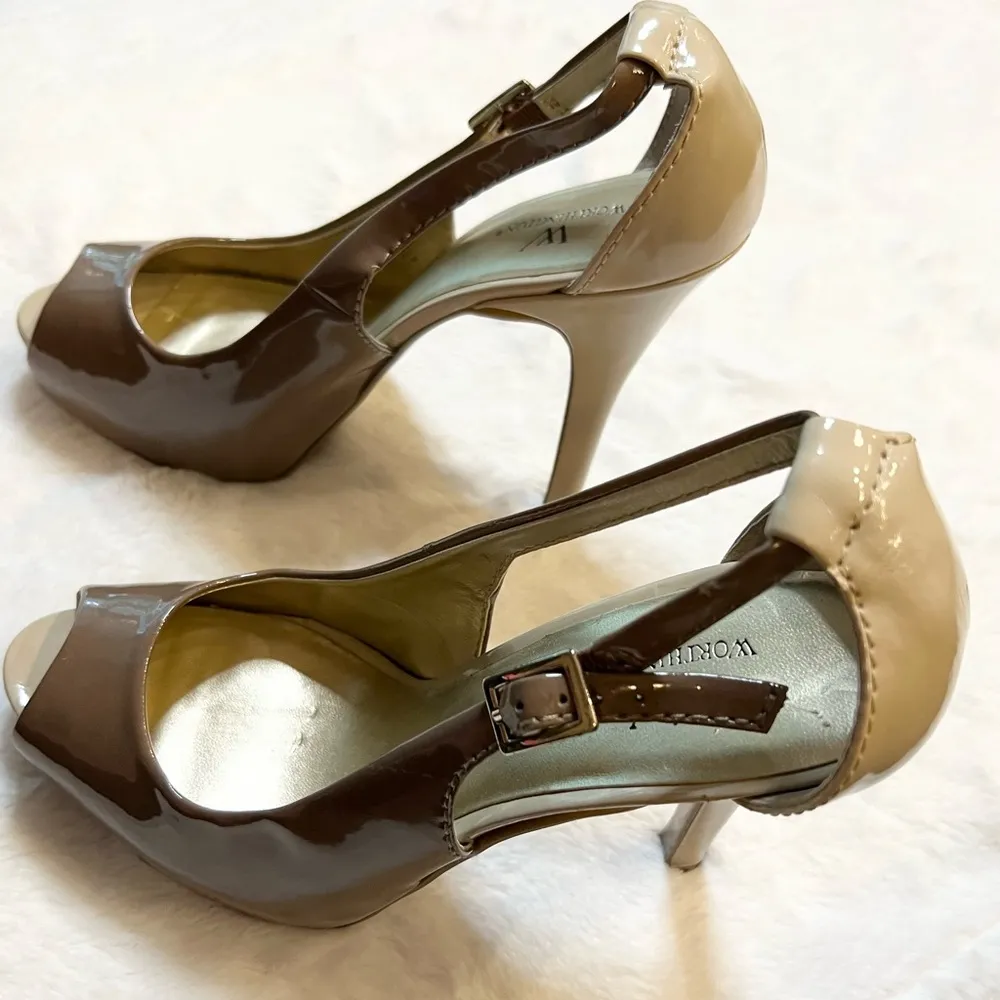 Worthington Taupe Two Tone Stiletto Heels Size 9.5 - Image 7