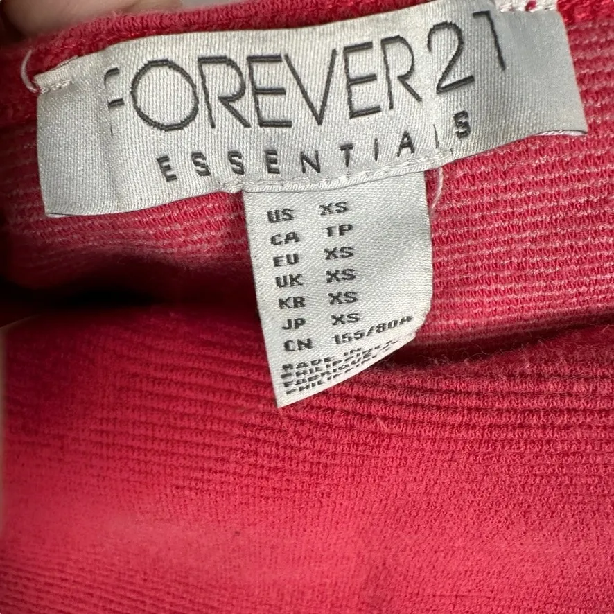Forever 21 Dark Pink White Striped Top XS - Image 4