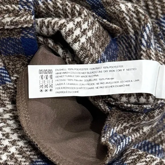 En Saison Blue and Brown Check Crop Pants Old Money Chic Academia Size S - Image 7