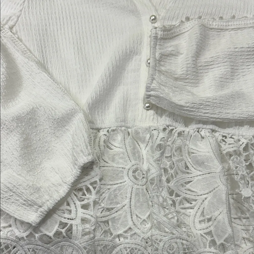 Alice Blue White Lace Peplum Blouse - Image 15