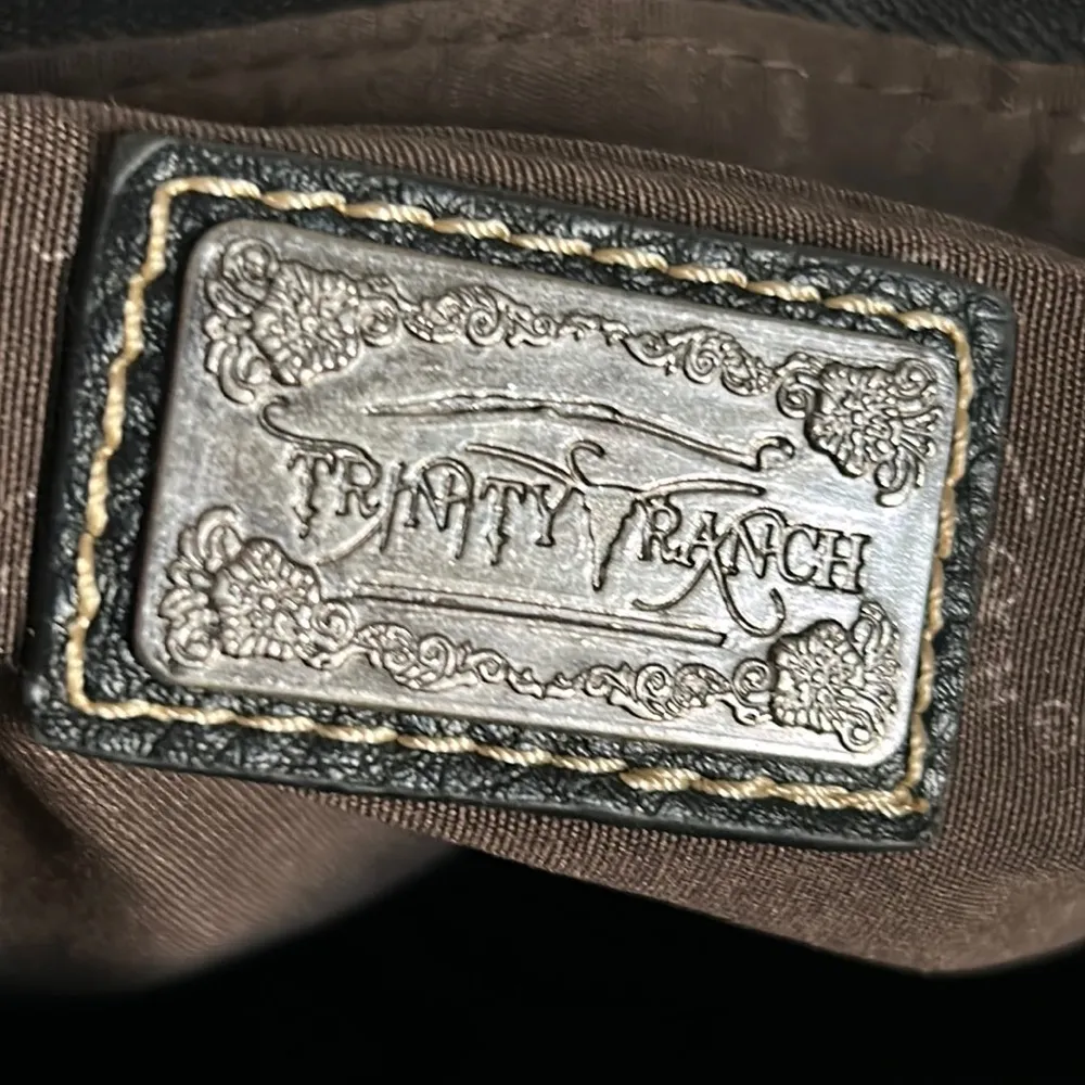 New Trinity Ranch by Montana West Tooled Pebbled Leather Studded Shoulder Bag - Image 14