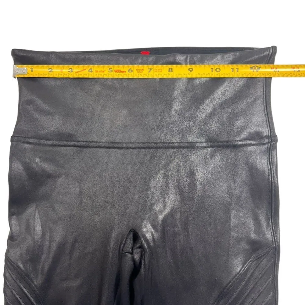 Spanx Faux Leather Moto Leggings in Very Black - Image 7