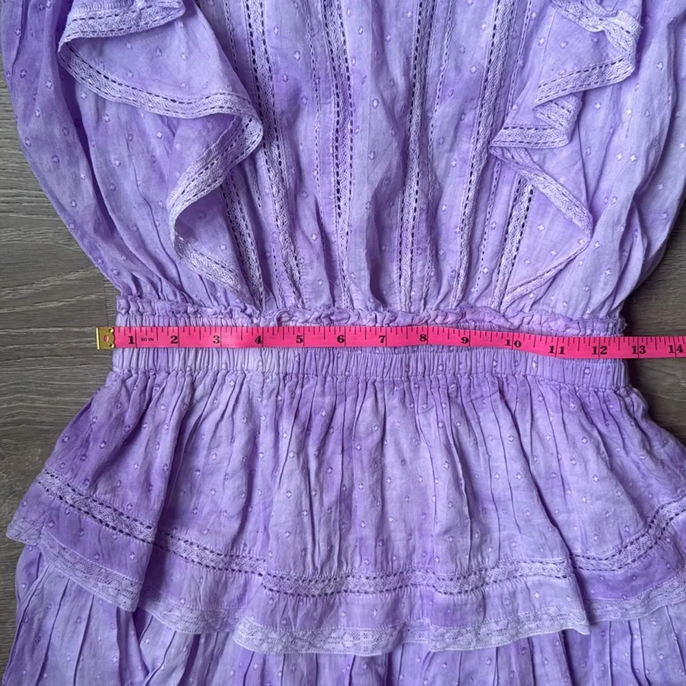 LoveShackFancy Natasha Ruffled Sleeve Tie Dye Mini Dress Small - Image 12