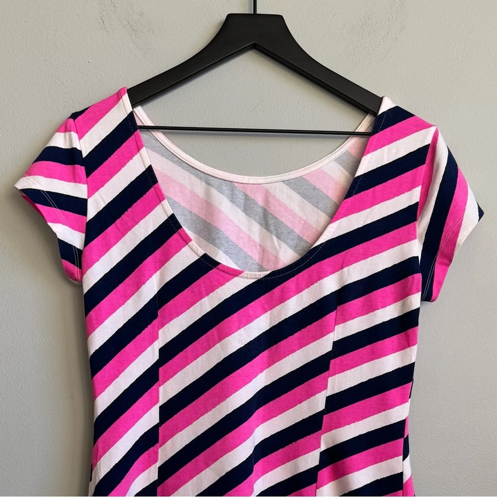 Mahi Gold Addie Dress in Multi Stripe Medium Pink - Image 7