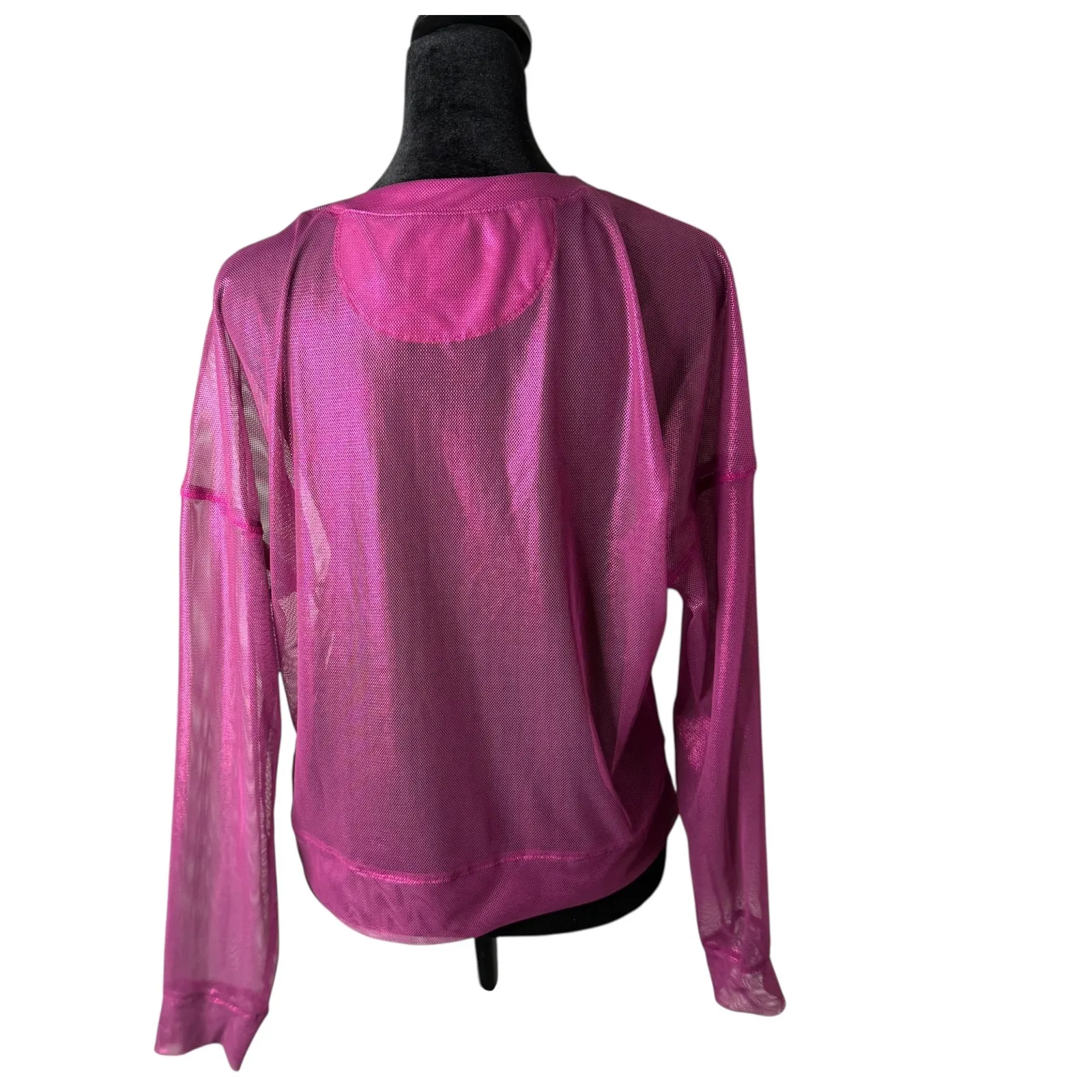 Lucky in Love Sheer Pink Mesh Top Size 4 - Image 2