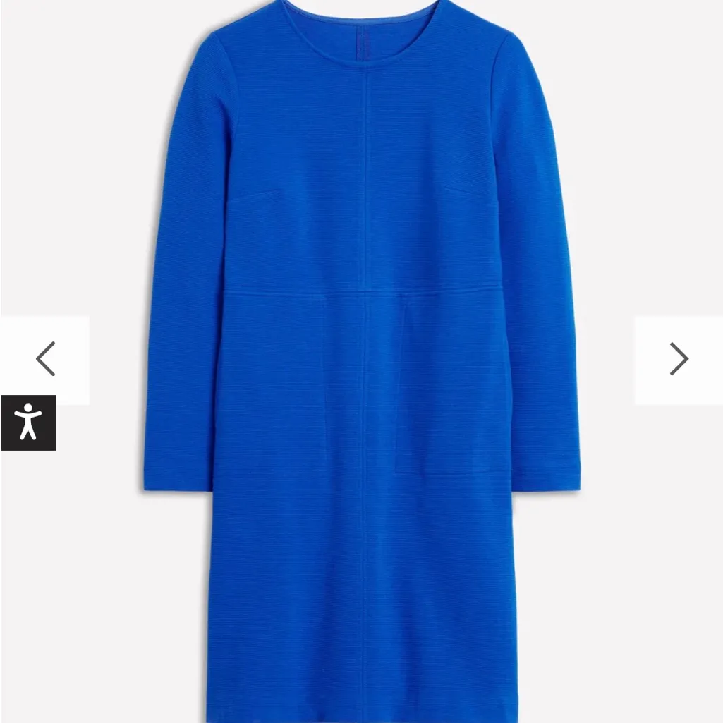 Boden Cornelia Ottoman Dress Long Sleeve Knee Length Royal Blue Size 20/22L - Image 3