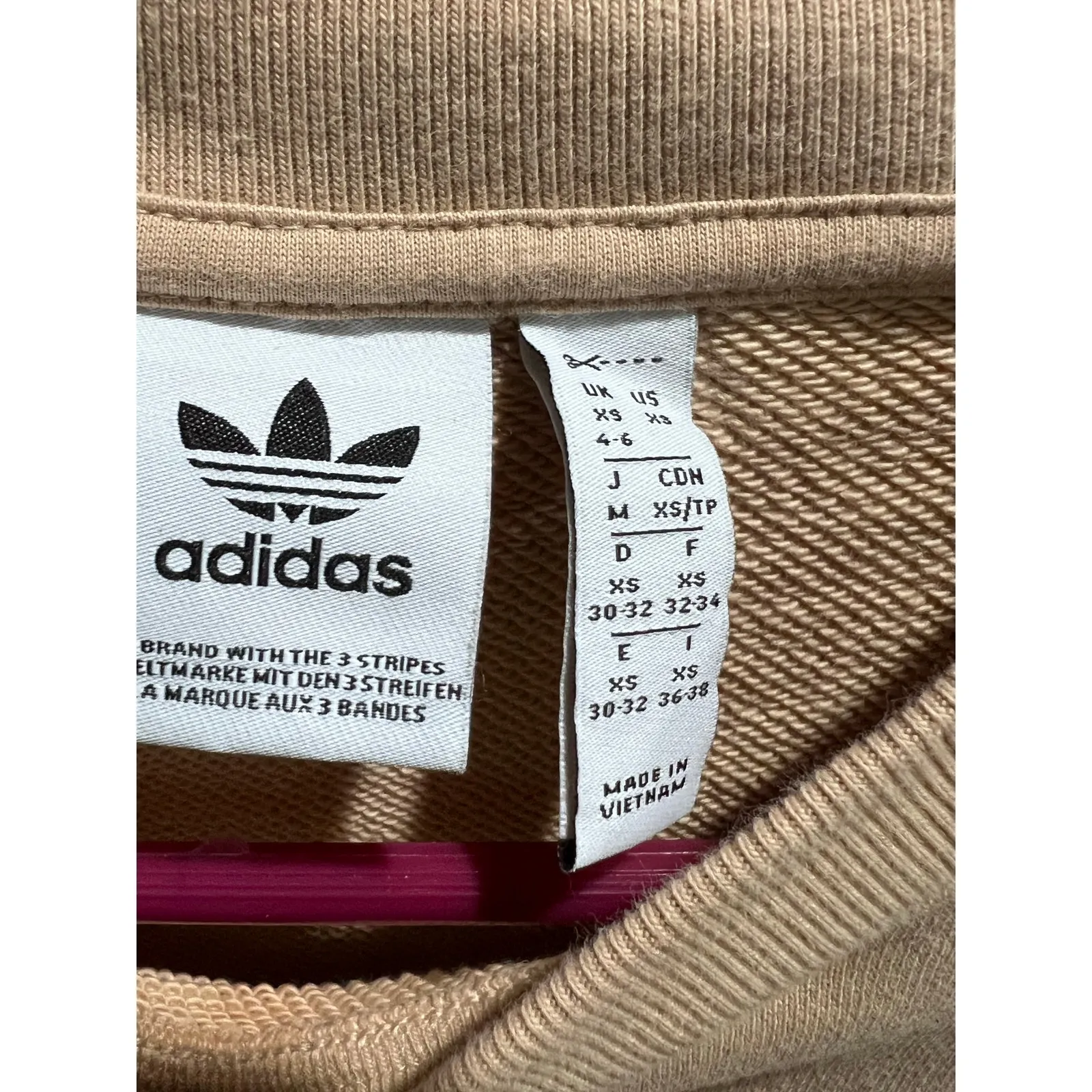 Adidas Originals Trefoil 1949 Crewneck Sweatshirt Beige Tan Women XS Small Logo - Image 7