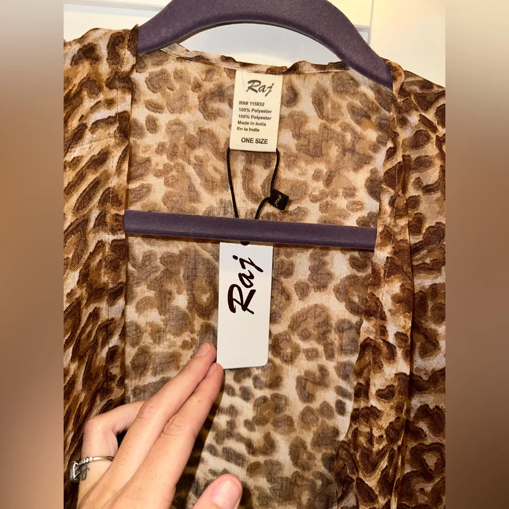 NWT Raj Leopard Duster/Kimono Brown Size undefined - Image 2