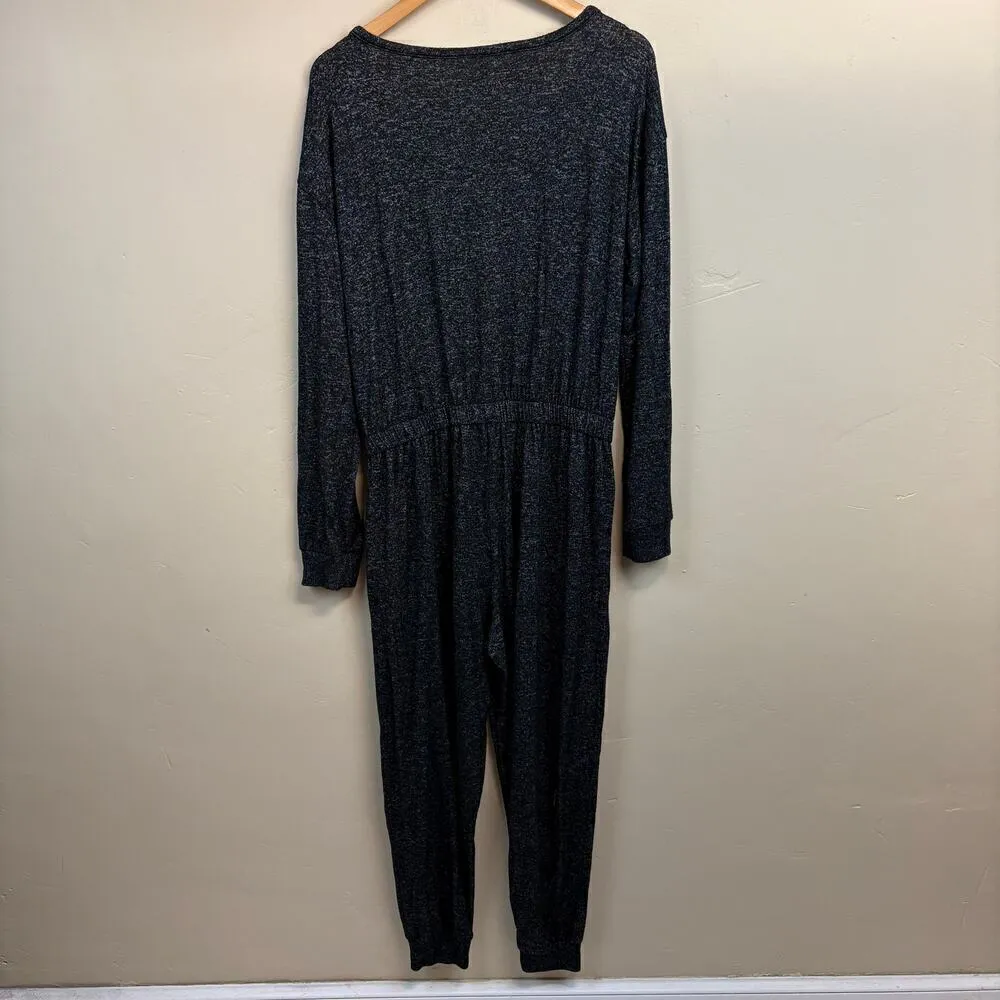 Serra Women's Long Sleeve Cozy Lounge Sleepwear Romper Gray Size XL - Image 3