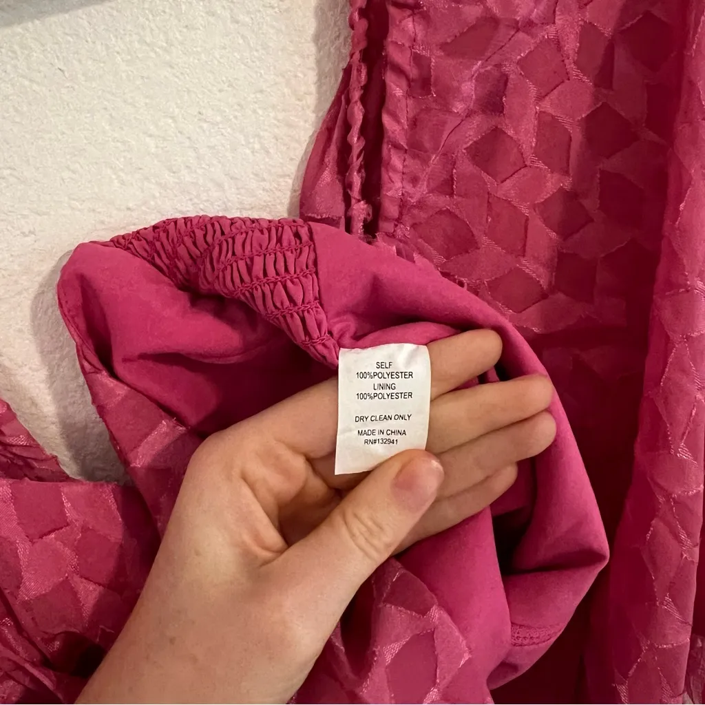 Amanda Uprichard Fuchsia Geometric Blouse - Image 5