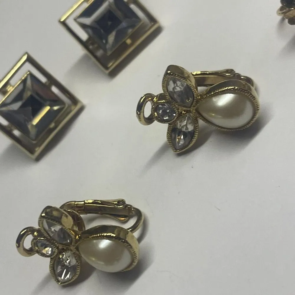 Lot Of 3 All Signed Avon Gold Tone Clip On Earrings Clip - Image 4