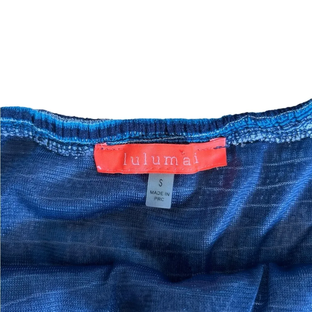 Blue Bodycon Mini Dress - Women’s Size Small Smocked Fitted Dress - Image 2