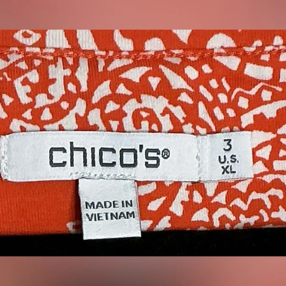 Chico's Orange Relaxed Blouse with Peter Pan Collar - Image 8