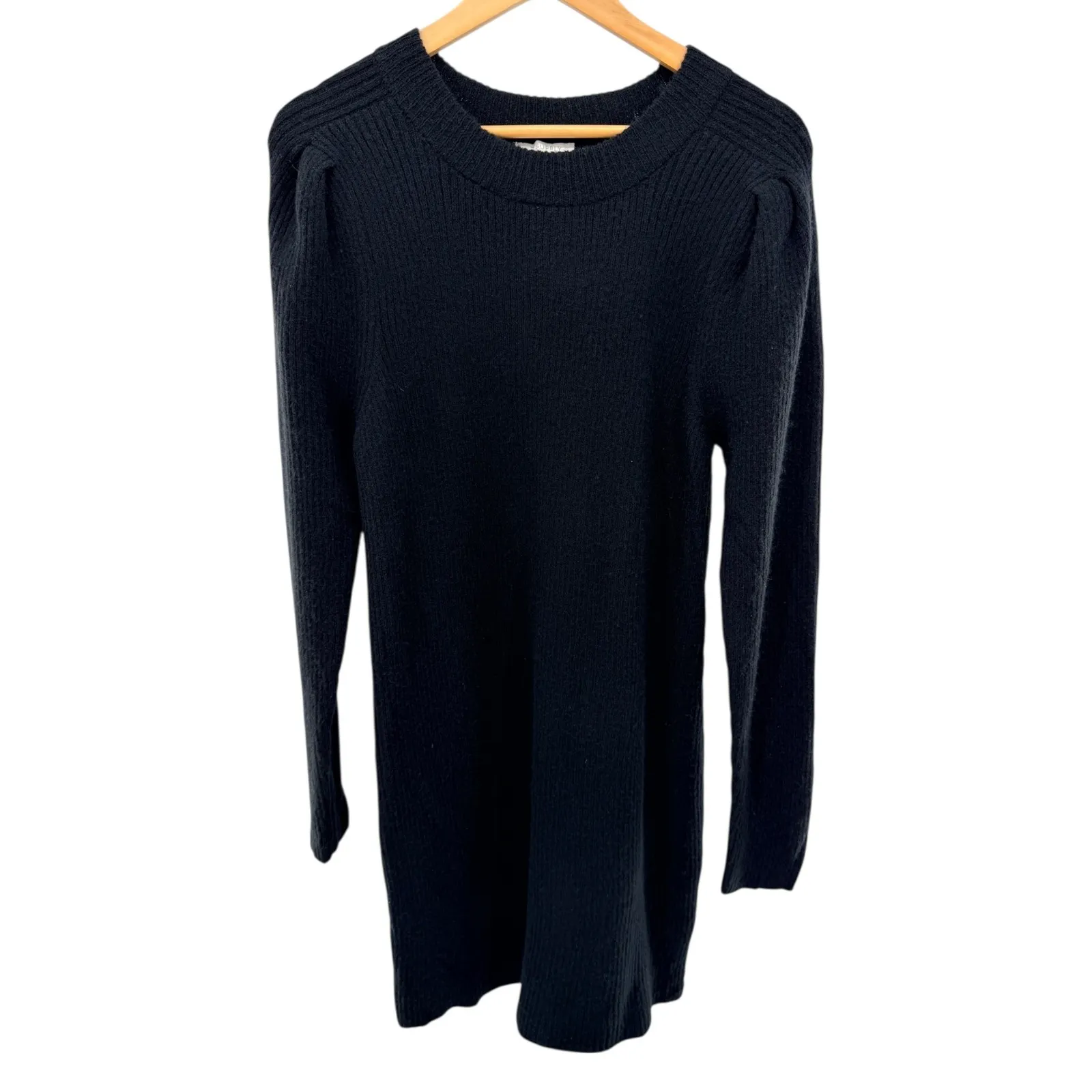 Z Supply Meredith Sweater Dress Black Ribbed XL Long Sleeve Cozy Minimalist Knit - Image 3
