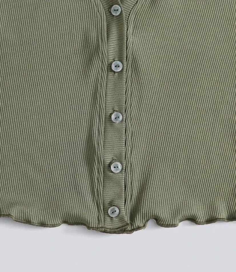 Olive Green Crop Top - Image 4