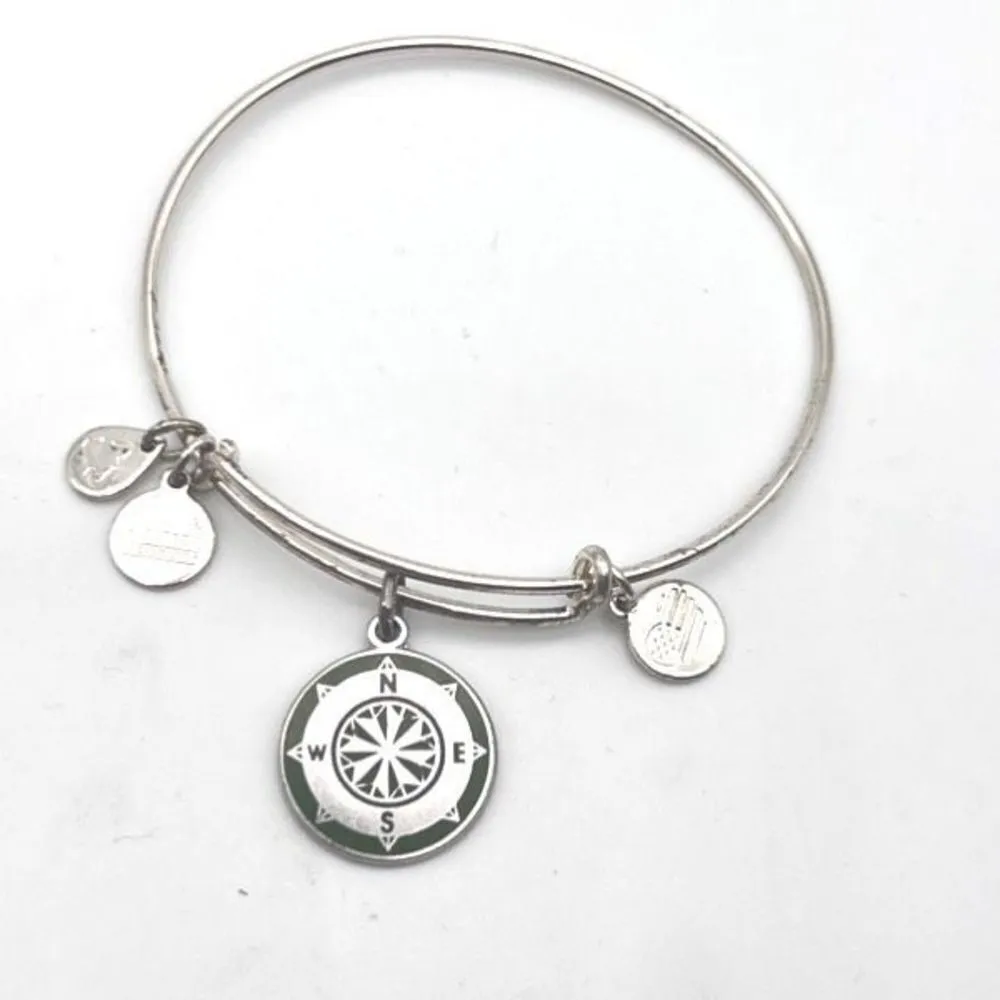 Alex and Ani‎ Women's Color Infusion Avocado Compass Expandable Bangle Bracelet - Image 2