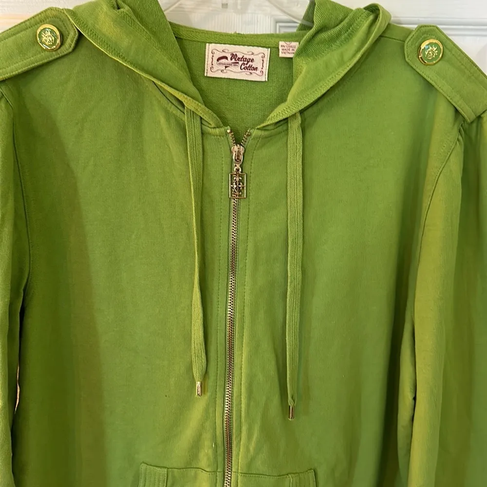 Vintage Cotton Brand Hoodie Sz Xl NWOT Green - Image 2