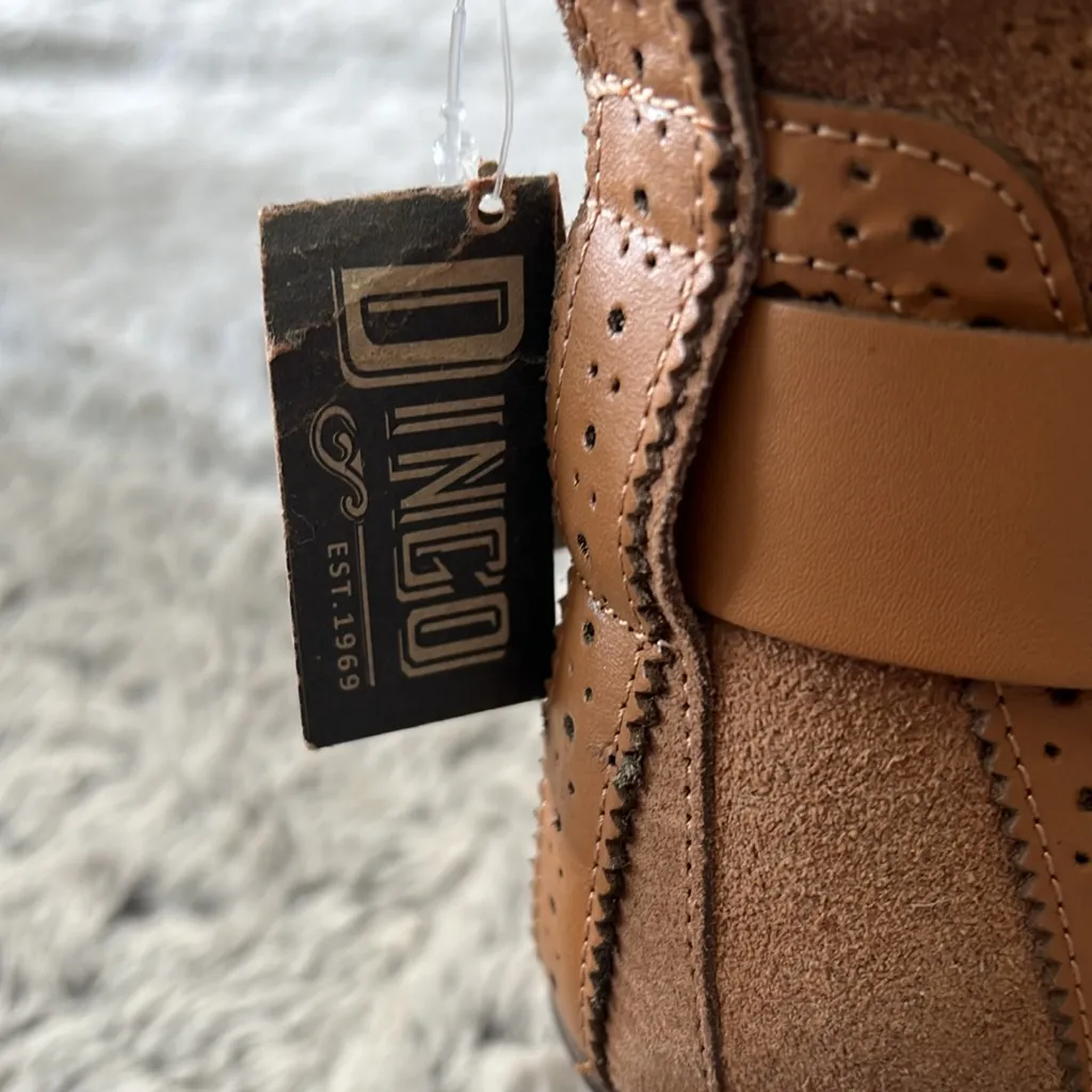 Dingo Gummy Bear Harness Western Fashion Booties Snip toe camel suede NWT size 8 - Image 6