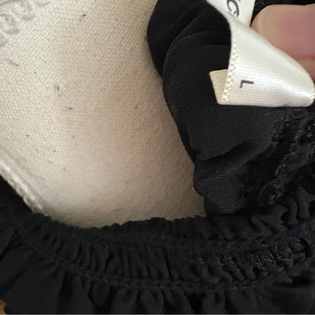 AMANDA UPRICHARD Black‎ Kimmie Dress Mini Smock Waist High Neck Size Large - Image 9