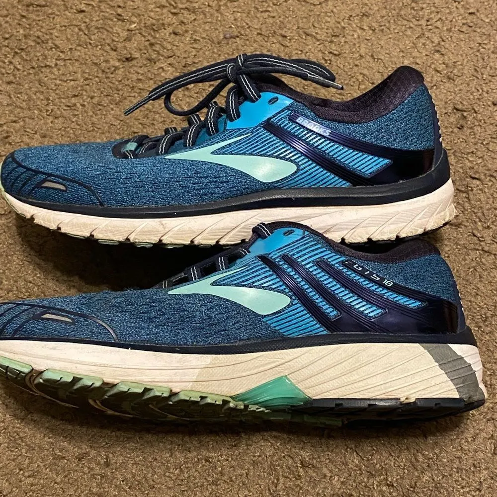 Brooks Adrenaline GTS‎ 18 Blue Teal Mint Running Shoes Womens Size 7 - Image 2