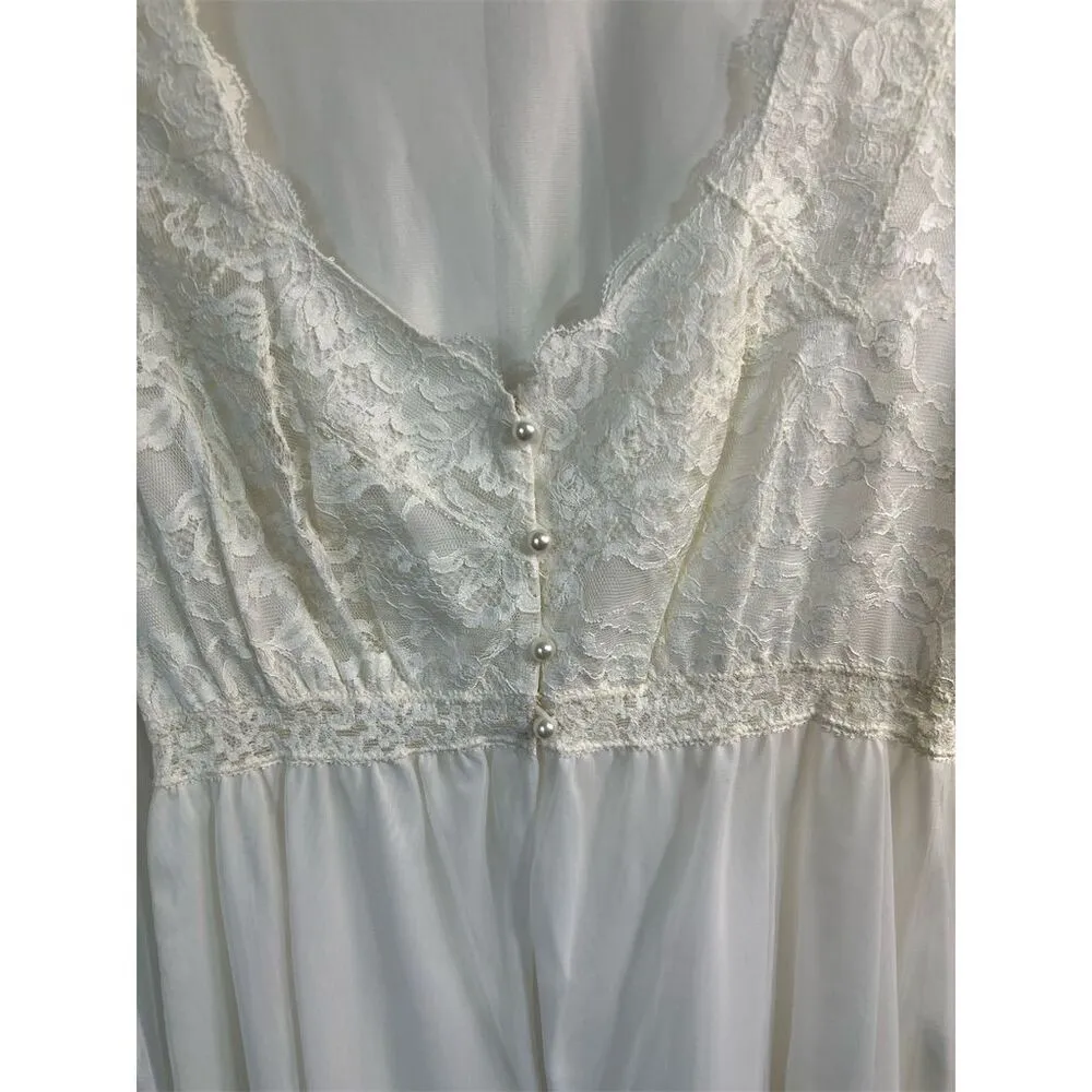 Olga Ivory Lace Nightgown Peignoir Set Size 34M Chemise Vintage, Lace, Wedding Size M - Image 2