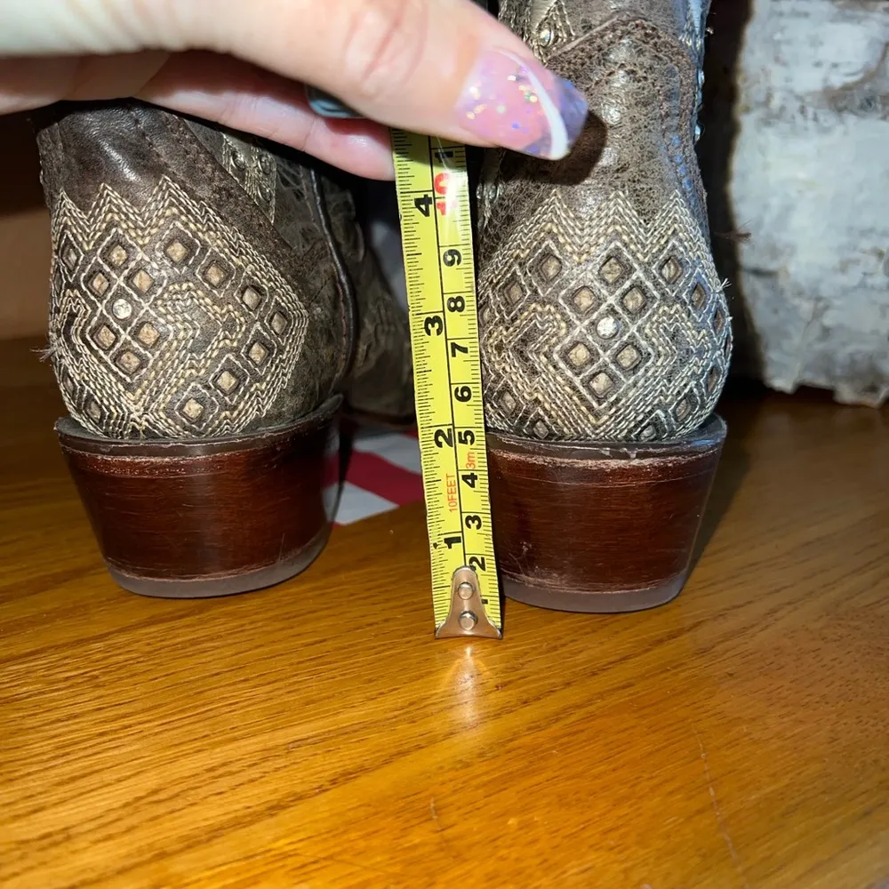 Distressed Brown Embroidered/Crystal   Western Boots  US6 MEX23 - Image 11