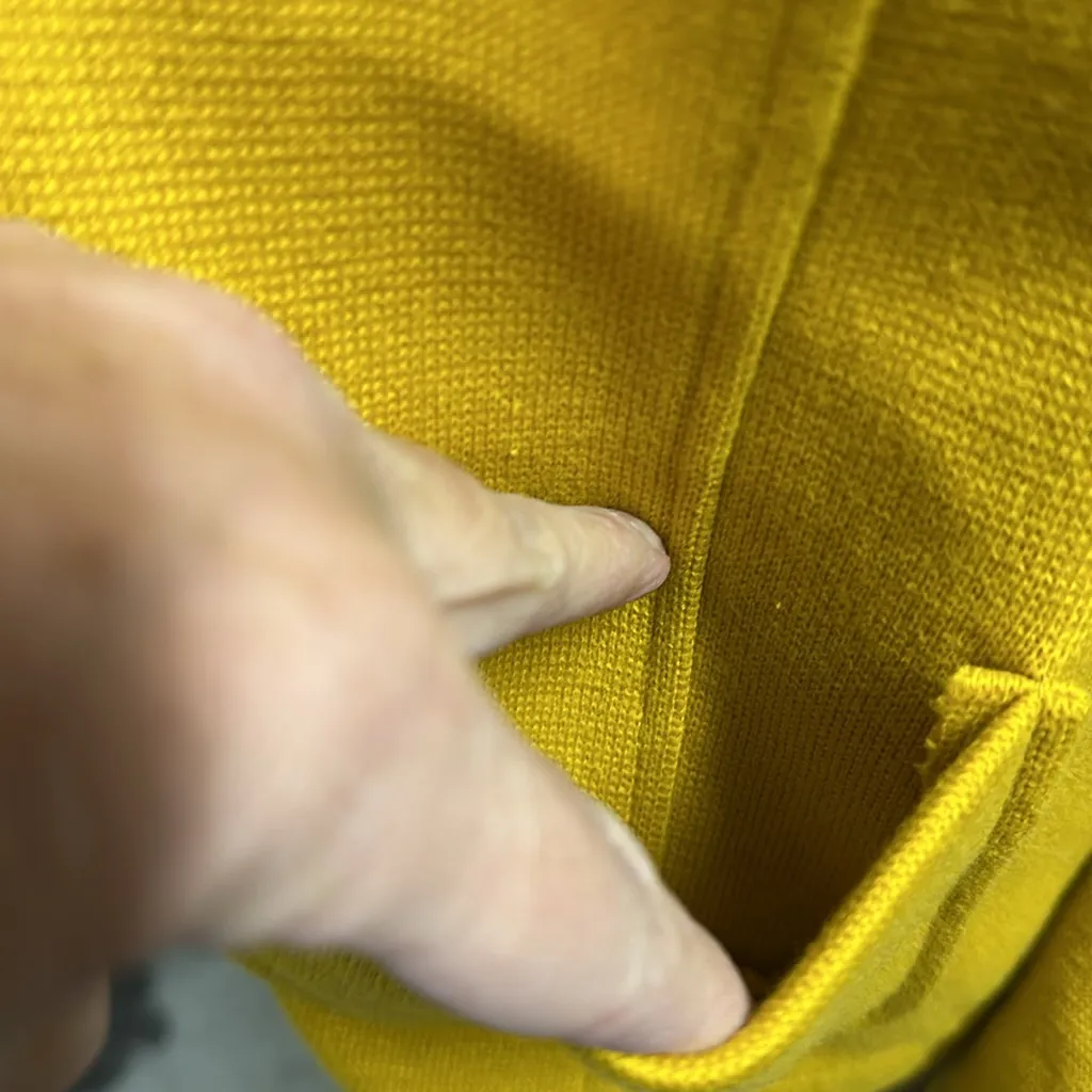 525 America Mustard Yellow Knit 2 Button Blazer Jacket with Pockets Womens Large - Image 9