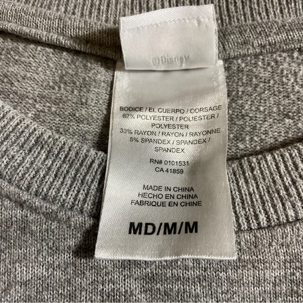 Disney Heather Gray Mickey Sweatshirt M Medium - Image 8