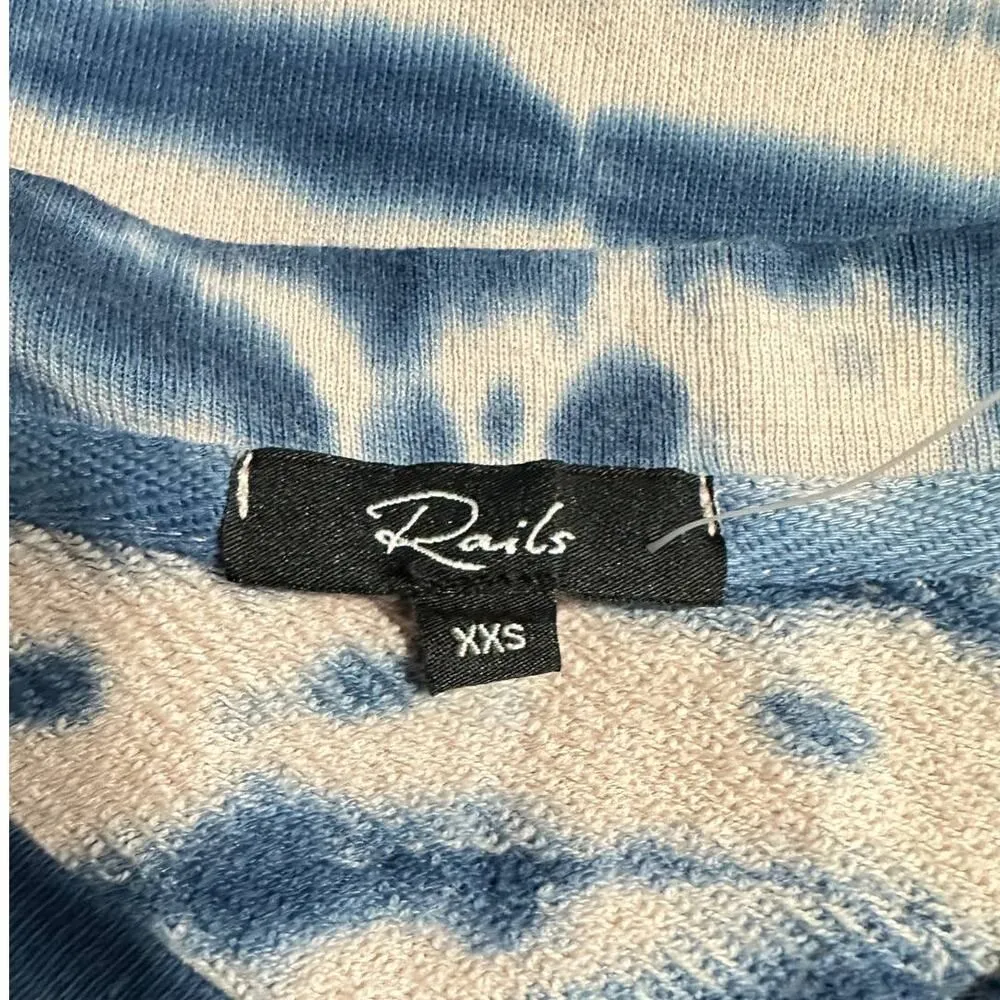 Rails Ramona Pullover Sweater Women's XXS Striped Tie Dye Indigo Long Sleeve - Image 7
