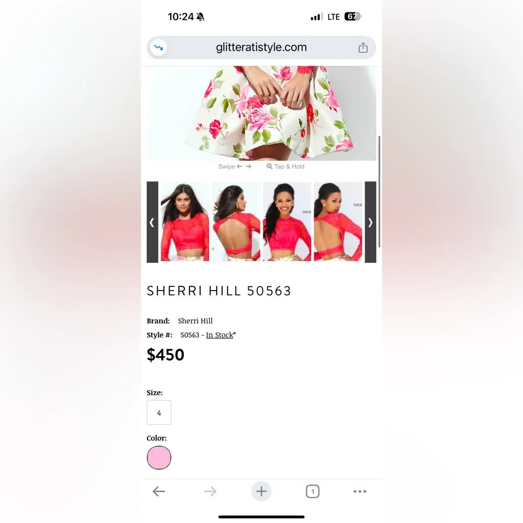 Sherri Hill White Floral Rose Print Fit & Flare Skirt 50563 Designer Size 0 EUC - Image 17