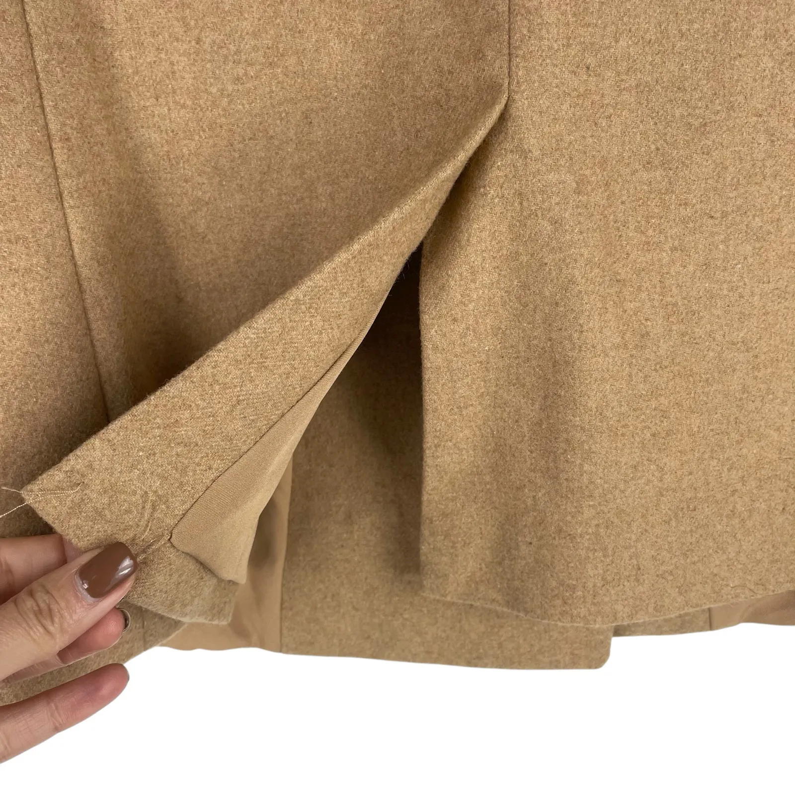 Gap Wool Blend Double Breasted Blazer Jacket Camel Tan Size 8 - Image 9