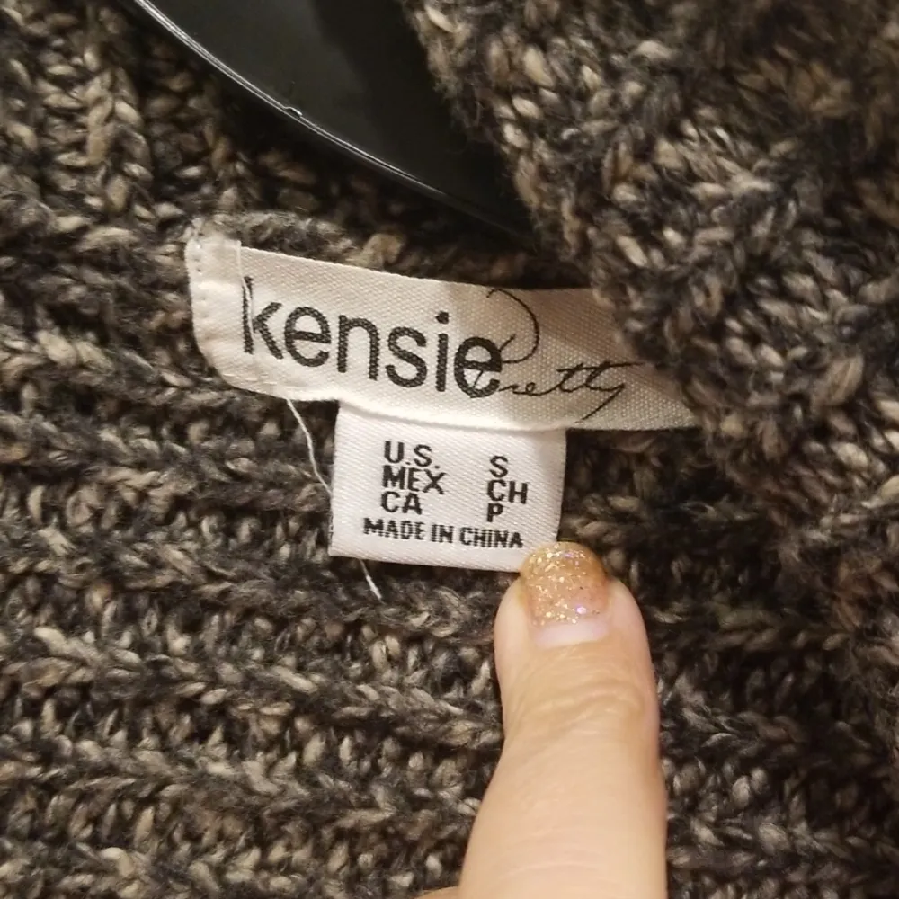 💕KENSIE💕 Marled Knit Shawl Collar Textured Cardigan Marled Gray Small S - Image 5