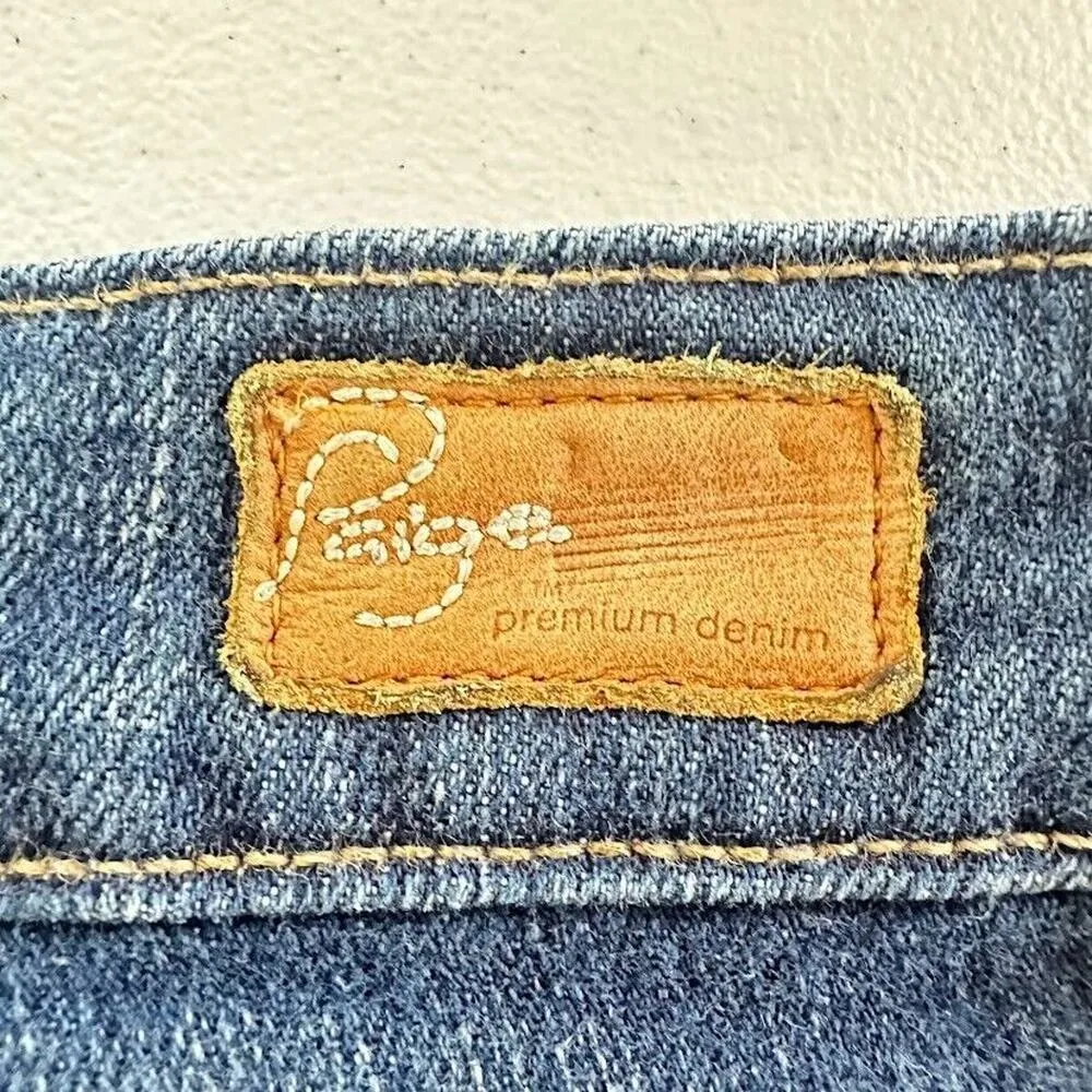 Paige Cloverdale Jeans Womens 28 Boot Cut Low Rise Stretch Denim Boho 28x33 USA - Image 6