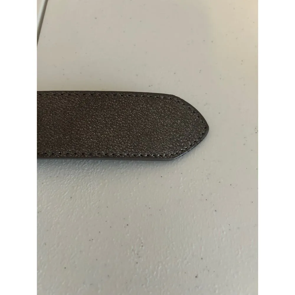 Glitter Pewter Rhinestone Western Leather Belt, Sz S - Image 6