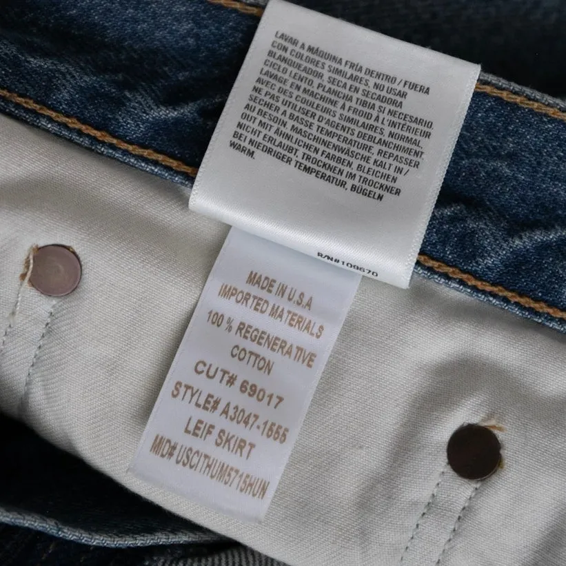 AGOLDE Leif Low Slung Front Slit Maxi Denim Skirt Women's Size 31 - Image 10