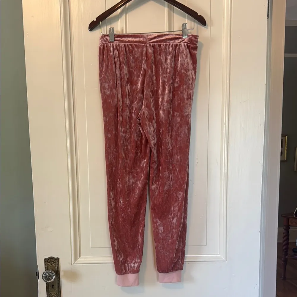 Betsey Johnson Pink Pajama Set Luxurious Velvet Comfort - Image 8