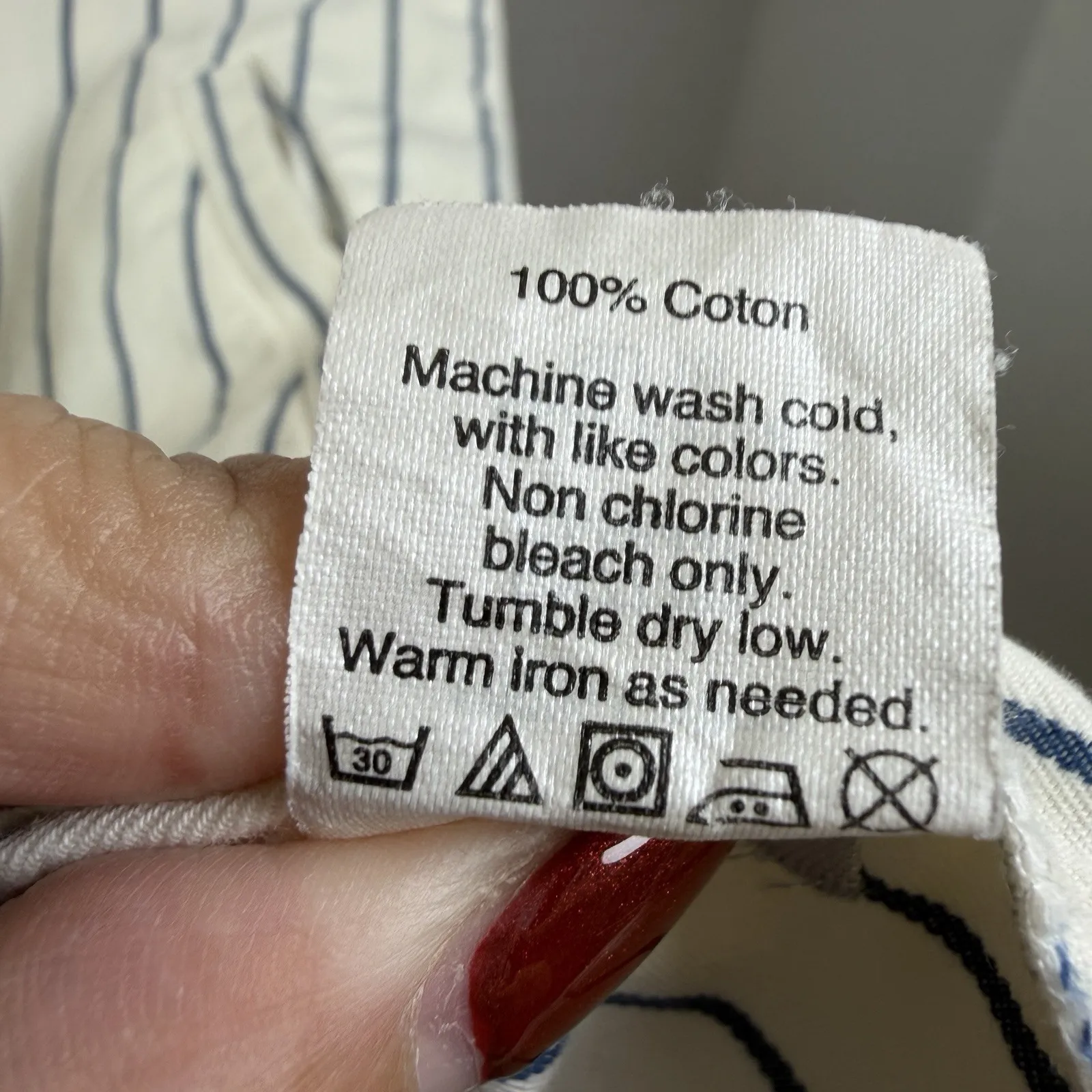 Madewell Womens Ivory Navy Stripe Cotton Tunic Shift Dress XS Pockets Nautical - Image 14