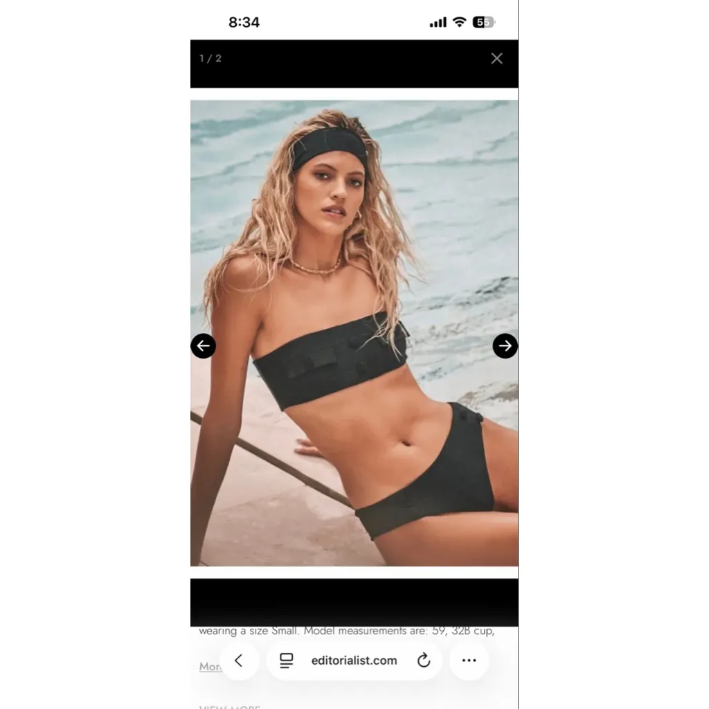 Emerald Green Bikini Bandeau Top S DEVON WINDSOR NWT - Image 7