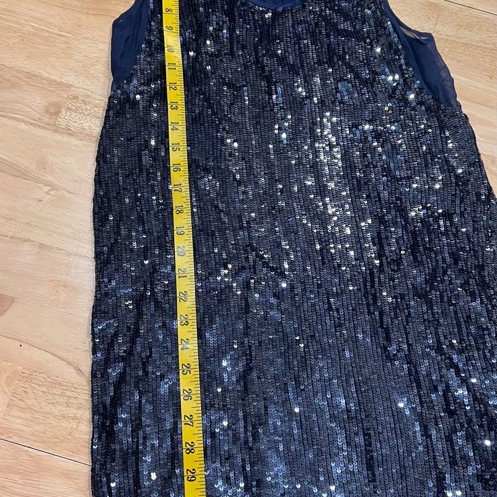 Size 4 Nicole Miller Sleeveless Blue Sequin Round Neck  Shift Dress NEW NO TAGS - Image 7