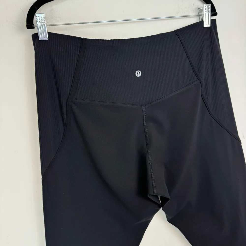 Lululemon Align Rib Panel High Rise Tights Leggings Sz 14 Black Nulu Stretch - Image 11
