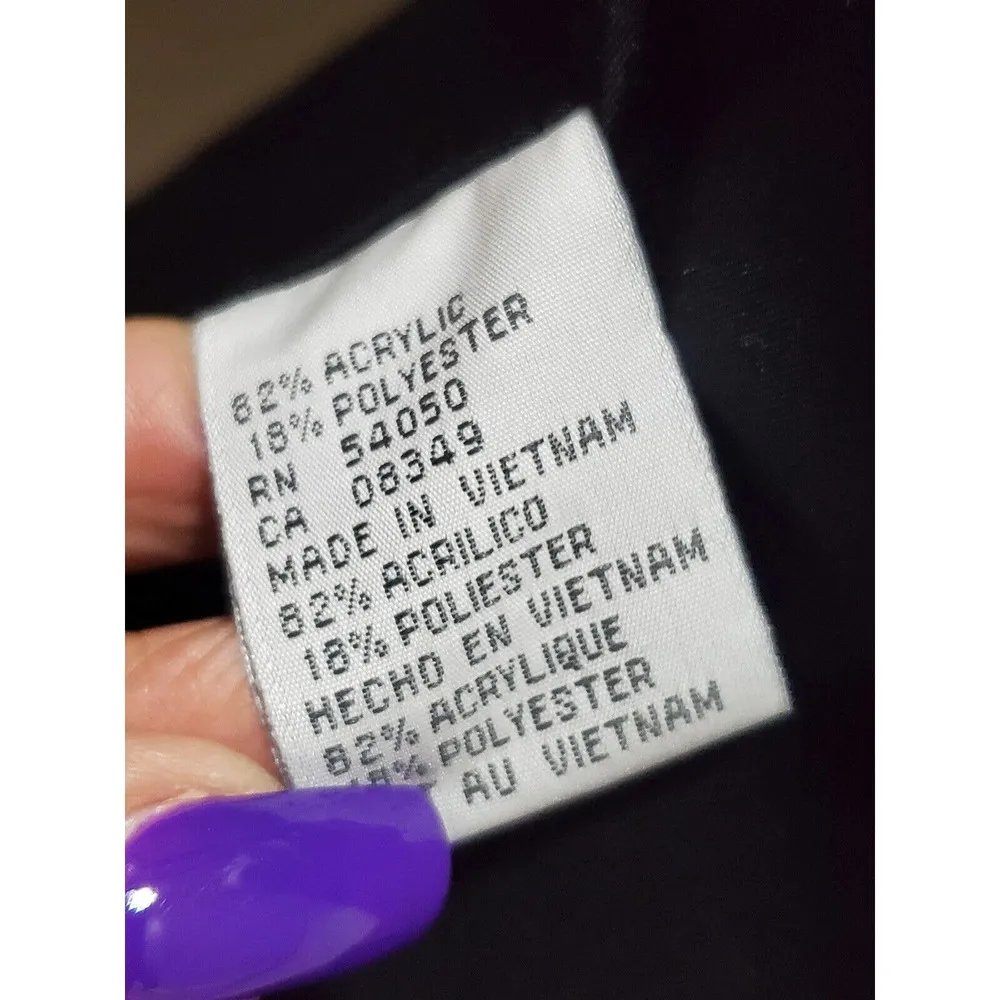 Nine West Women Black & White Acrylic Long Sleeve Casual Fur Jacket Size Medium - Image 12