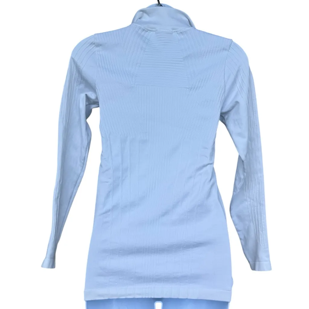 Oysho High-Neck White fitted Long Sleeve Active Top - Image 3