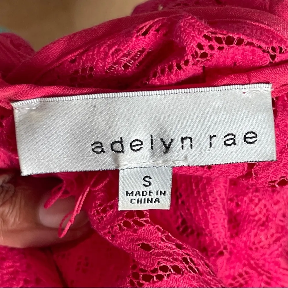 ADELYN RAE | Fuchsia Pink Lace Sleeveless Sheath Dress Sz S - Image 8