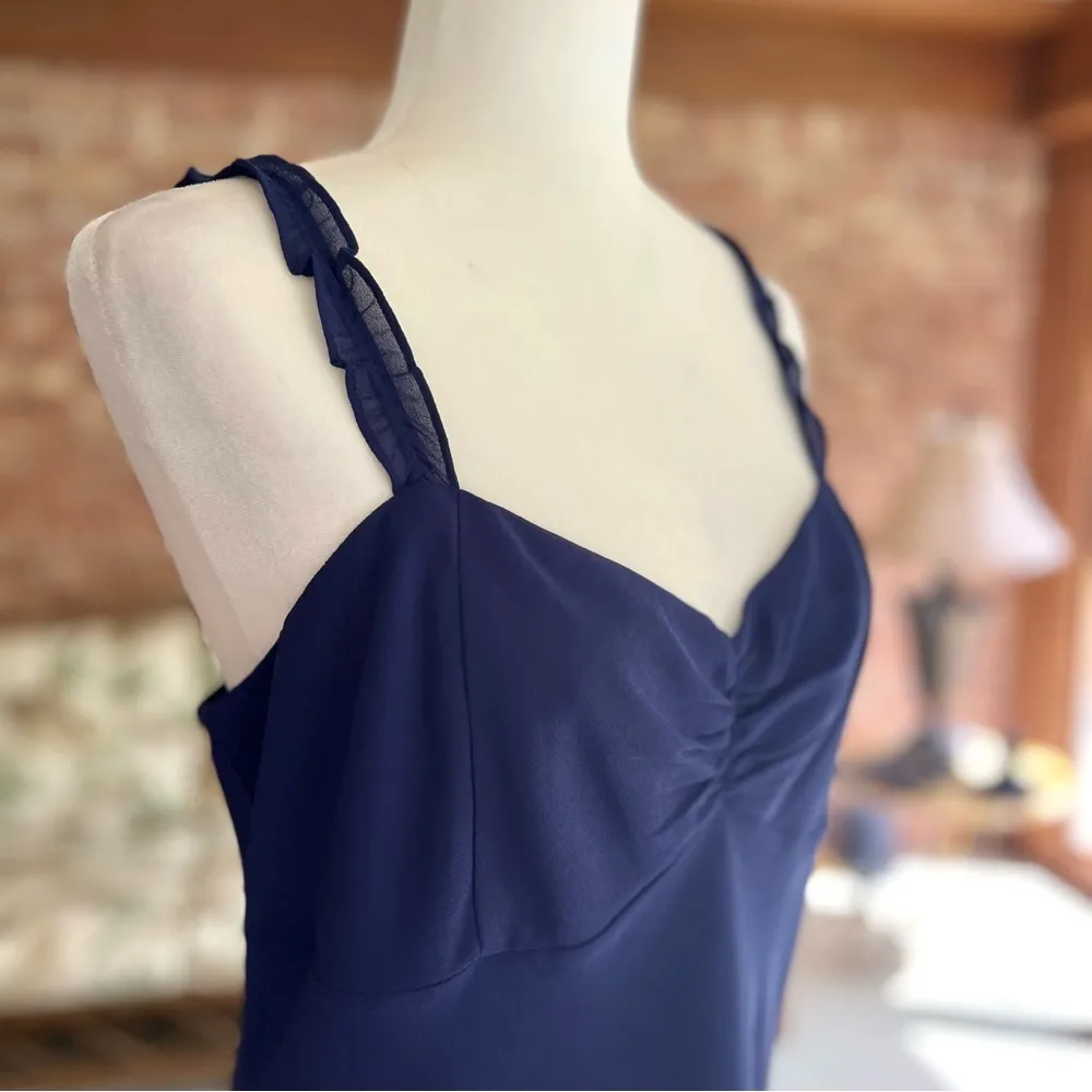 Urban Outfitters Dress Blue Ruffle Mini Slip XL (jrs) Cocktail Party Sleeveless - Image 14