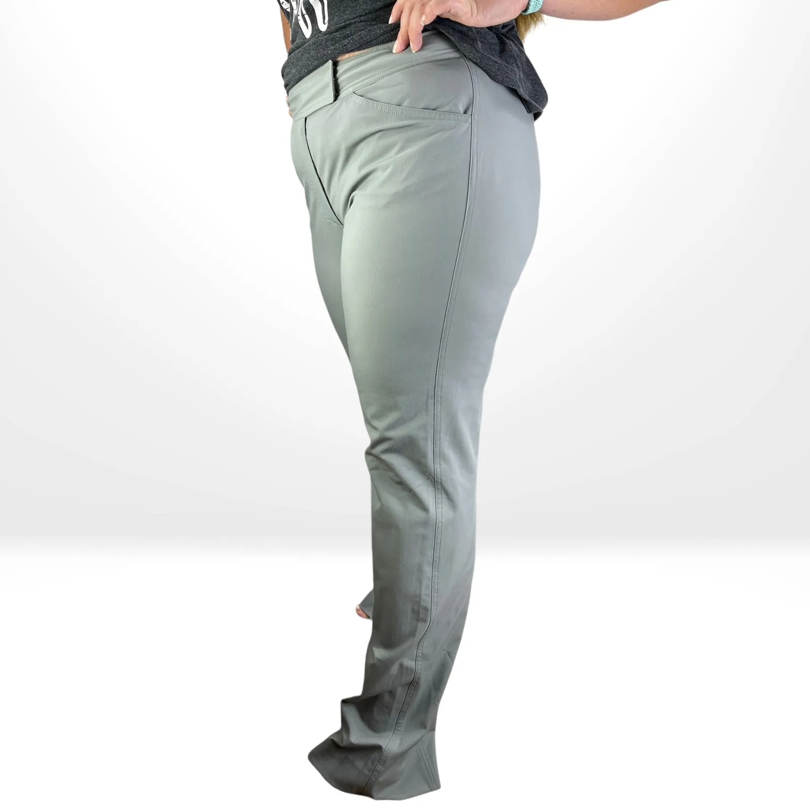 00s DKNY Vintage Gray Stretch Straight Leg Dress Pants - Image 3