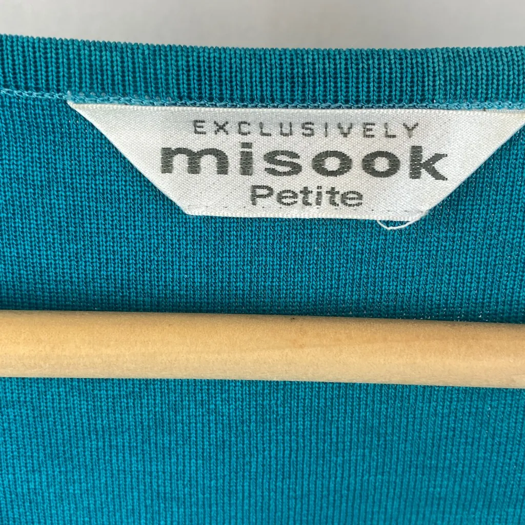 Misook Teal Blue Sleeveless Ribbed Tank Top PS - Image 3