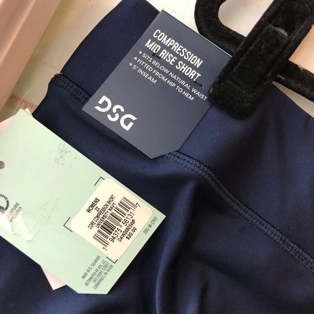 DSG Womens 3" Compression Shorts University Navy Blue 2X - Image 6